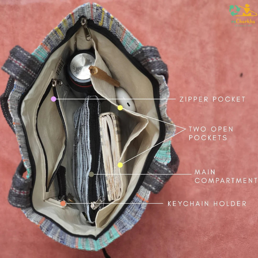 Handgefertigter Designer Shop N Go aus recycelten Plastiktüten