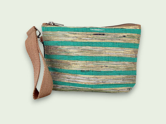 Handgefertigte Handgelenk-Tasche aus recycelten Plastiktüten